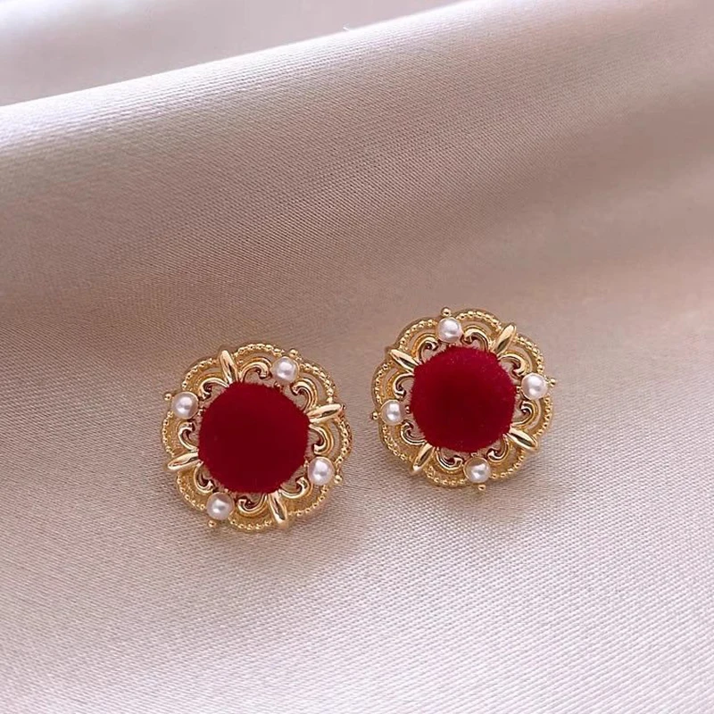 Boucles d'oreilles rondes élégantes en or rose