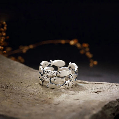Bague poisson en argent